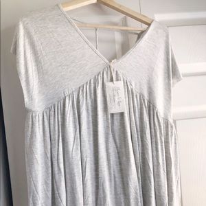 NWT Grace & Lace Babydoll Top ~ Heather Gray